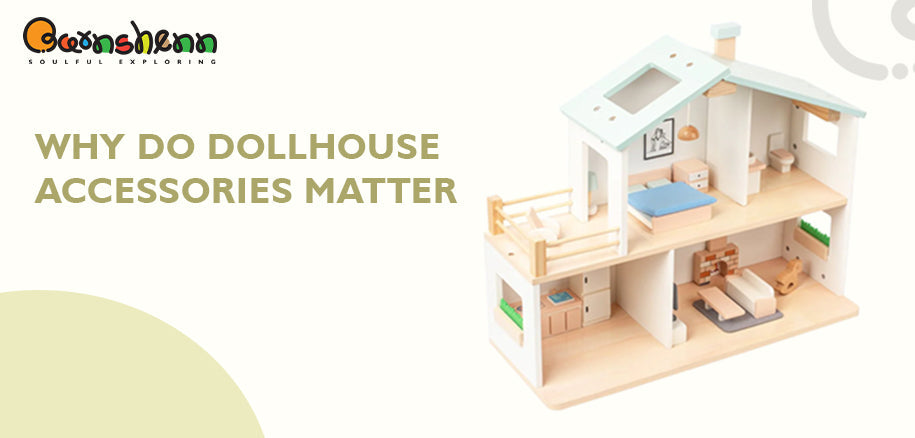 Barnshenn wooden dollhouse with accessories, fostering imaginative play and creativity. High-quality dollhouse toy designed to enhance storytelling, role-play, and developmental learning for kids.