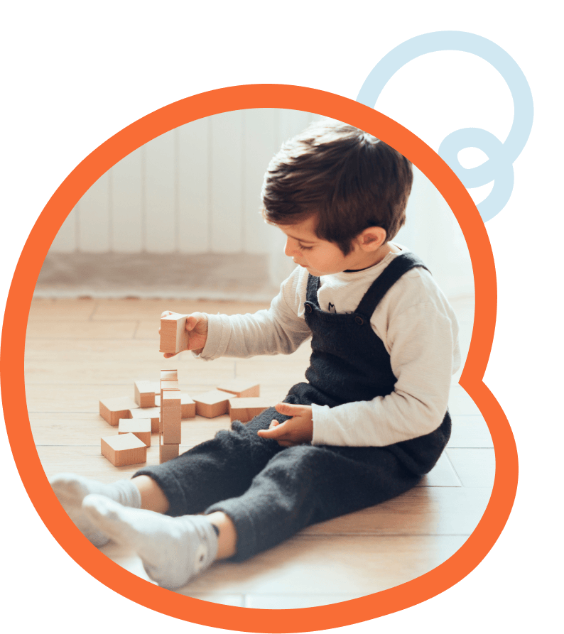 Kids Play with Wooden Stacking toy