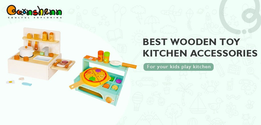 Best wooden toy kitchen accessories for kids by Barnshenn, featuring durable and eco-friendly designs that inspire imaginative cooking adventures and skill development.