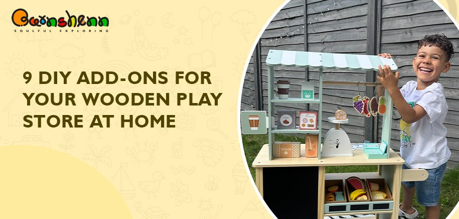 DIY add-ons for Barnshenn wooden play store, enhancing imaginative play for kids at home