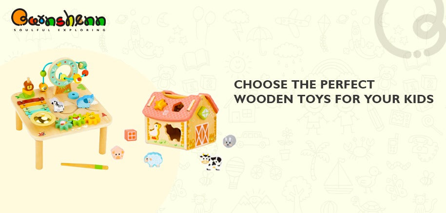 Barnshenn Wooden Activity Table and Kids play table for creative play and learn