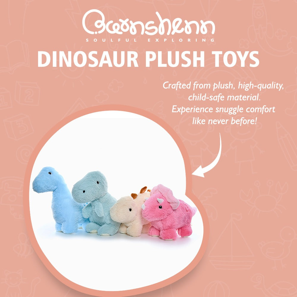 The 4pcs Dinosaur Plush Toys are specially made for children aged one and above. Its soft, cuddly design, combined with durable stitching, makes it safe and enjoyable for little hands. Perfect for sensory play, comfort, and fostering creativity.