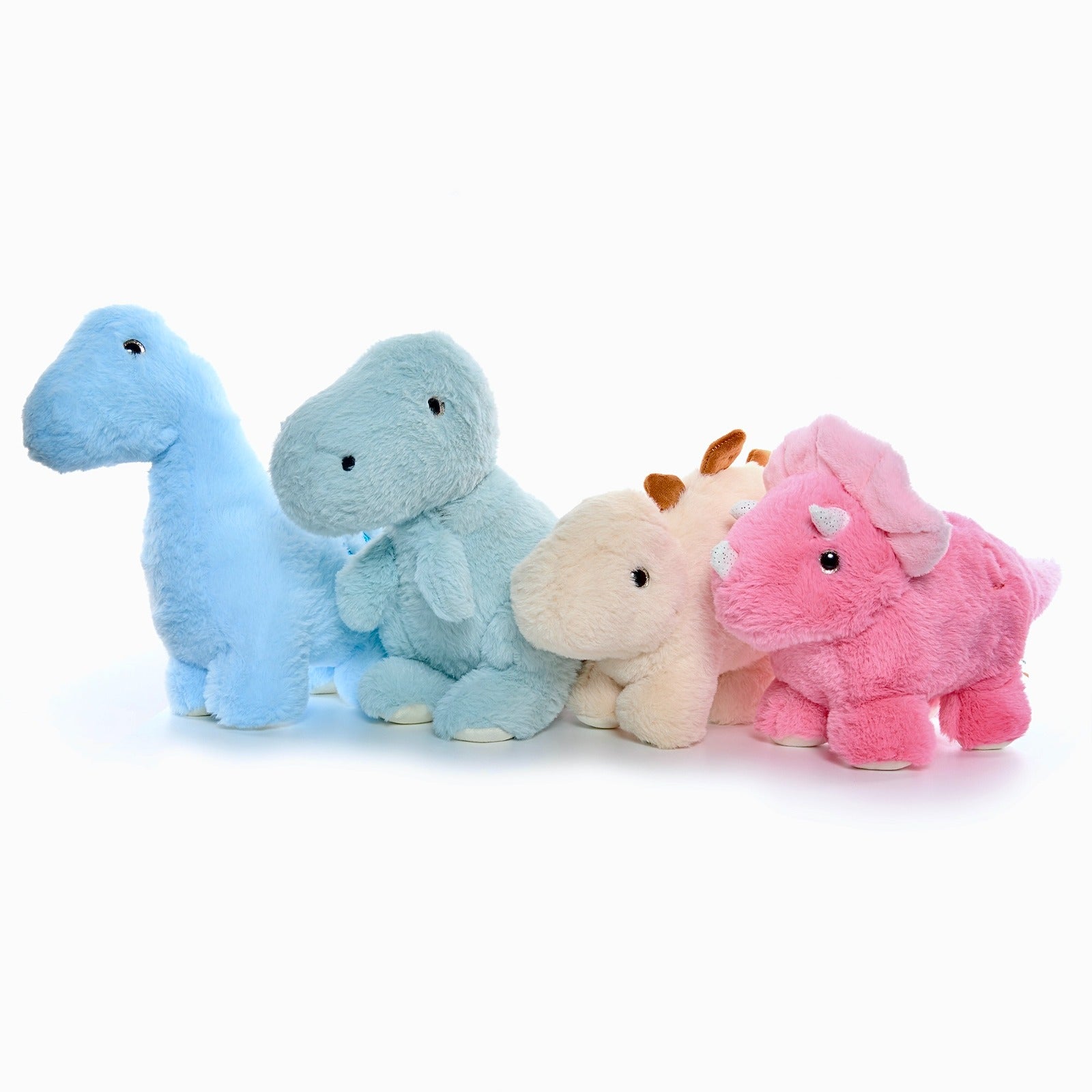 The front view of the 4pcs Dinosaur Plush Toys showcases a fun collection of colorful dinosaur designs. Made from ultra-soft materials, they’re suitable for children of all ages. These cuddly dinosaur plushies provide comfort and excitement, making them p