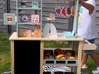 The grocery store from Barnshenn is combined with bank notes making the stall toy set ideal for role-play sessions. Perfect for group play and imaginative play, this high-quality wooden role-play toy is ideal for toddlers aged three and above. So, let your toddlers grow with this wonderful toy shop for kids.
